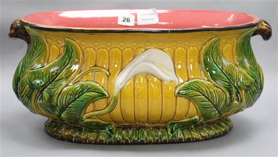 A majolica jardiniere length 46cm